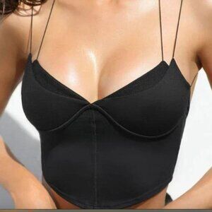 Joah Brown Tri Layer Corset Suede Onyx (Black) size S/M